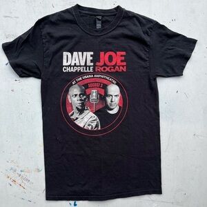 Women's Chappelle Rogan T-Shirt Black Spell-Out M Comedy JRE Chappelle Show Mic